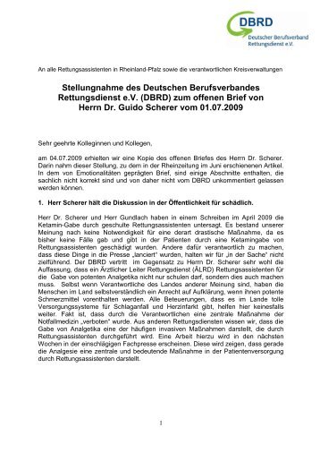 zum offenen Brief von Herrn Dr. Guido Scherer vom 01.07 ... - DBRD