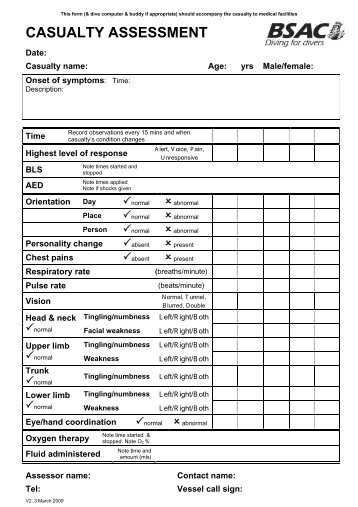 CASUALTY ASSESSMENT Date - BSAC