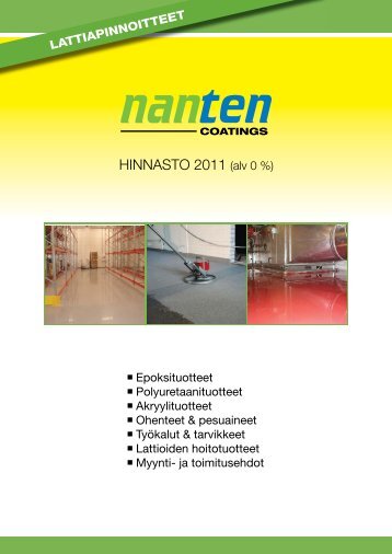 HINNASTO 2011 (alv 0 %) - Nanten Oy