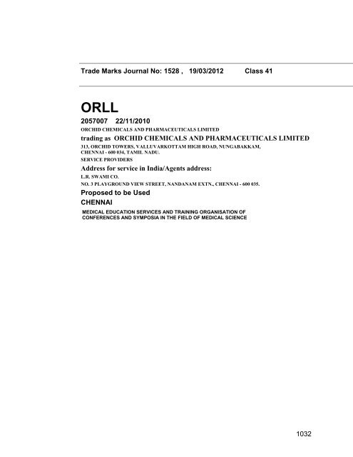 Class - Controller General of Patents, Designs, and Trade Marks