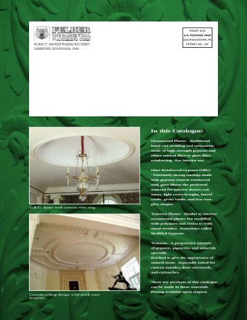 In This Catalogue - Felber Ornamental Plastering Corporation