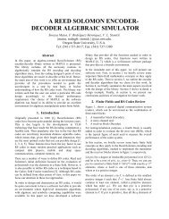 a reed solomon encoder- decoder algebraic simulator