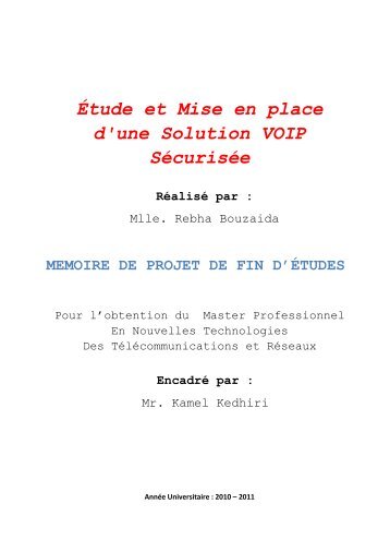 Étude et Mise en place d'une Solution VOIP Sécurisée - UVT e-doc