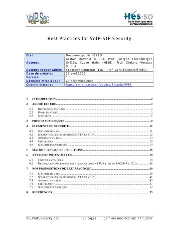 Best Practices for VoIP-SIP Security