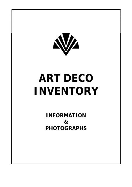 art deco inventory contents - Napier 
