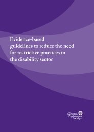 Evidence-based guidelines to reduce the need for - Australian ...