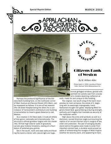 Samuel Yellin and the Citizens Bank of Weston - Appaltree.net