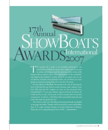 ShowBoatS InternatIonal awardS 2007 - Northern Marine