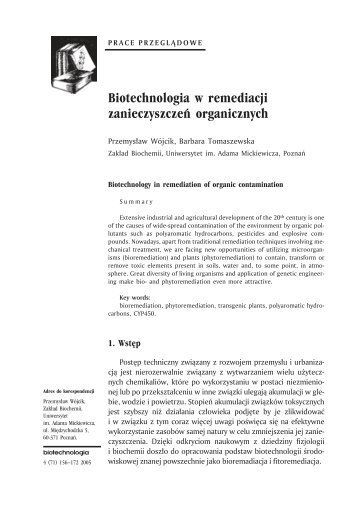 Przemysław Wójcik, Barbara Tomaszewska Biotechnologia w ...