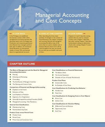1 Managerial Accounting and Cost Concepts - Lake Erie College