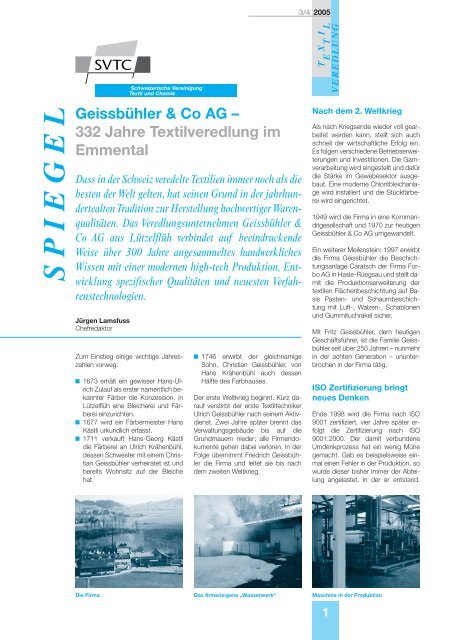 Pressebericht SVTC 3/4 2005 - Geissbühler und Co AG