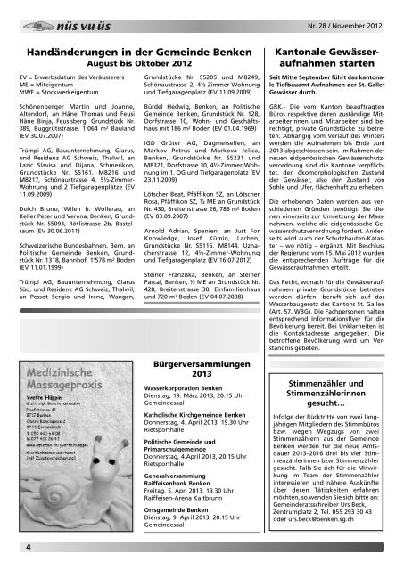 nüs vu üs Nr. 28 (Nov 2012) [PDF - Benken