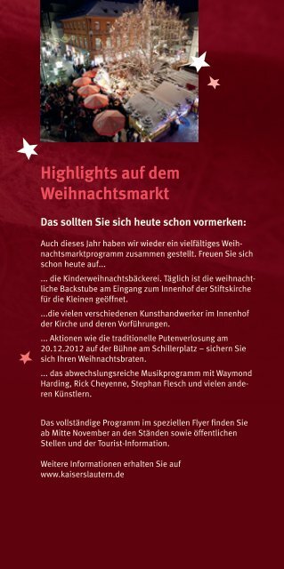 Flyer Lautrer Advent - Kaiser in Lautern Werbegemeinschaft eV
