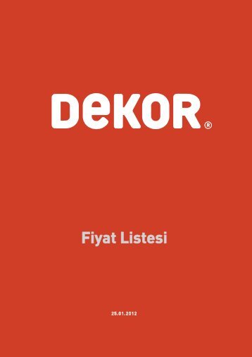 Fiyat Listesi - Dekor.Com
