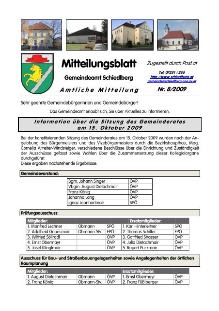 Mitteilungsblatt - Schiedlberg - Land Oberösterreich