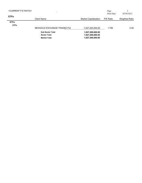 P. E RATIO FOR 02-04-2012.pdf - The Nigerian Stock Exchange