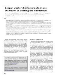 Bedpan washer disinfectors: An in-use evaluation of ... - CCIH