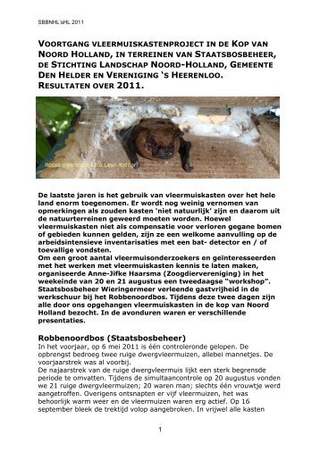 voortgang vleermuiskastenproject in de kop van noord holland, in ...
