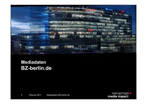 Mediadaten BZ-Berlin.de - Axel Springer MediaPilot