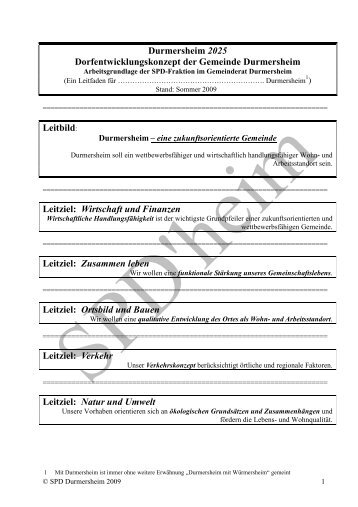 Durmersheim 2025 Dorfentwicklungskonzept der Gemeinde ...