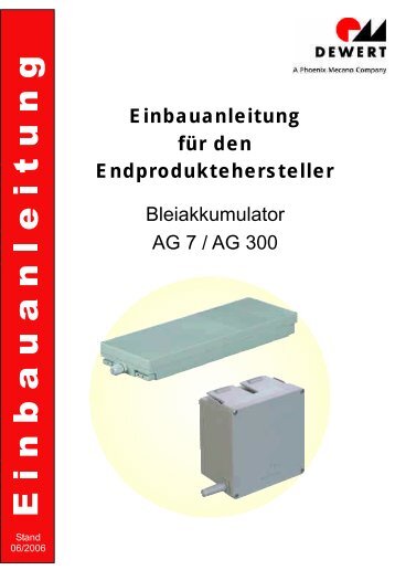 Bleiakku AG 7 / AG 300 - Dewert