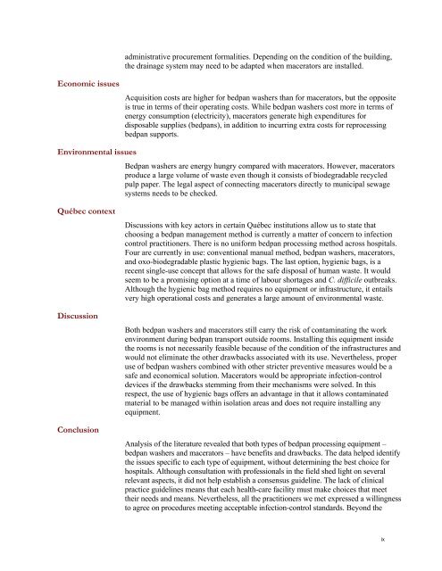 Comparative Analysis of Bedpan Processing Equipment - Hygie