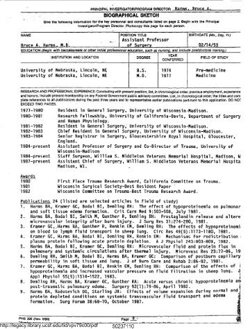 BIOGRAPHICAL SKETCH Assistant Professor of Surgery _ _ ...
