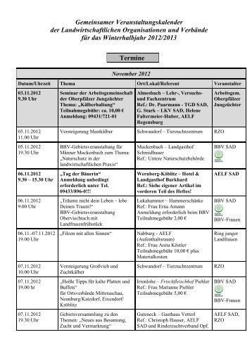 Gemeinsamer Veranstaltungskalender der Landwirtschaftlichen ...