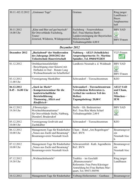 Gemeinsamer Veranstaltungskalender der Landwirtschaftlichen ...