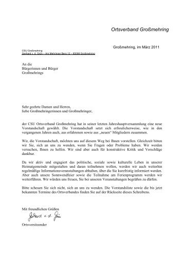 CSU Ortsverband Großmehring