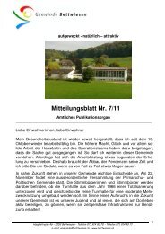 Mitteilungsblatt Nr. 7/11 - Gemeinde Bettwiesen