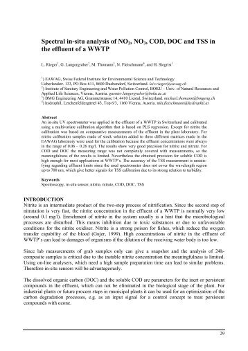 Spectral in-situ analysis of NO2, NO3, COD, DOC and TSS ... - S-can