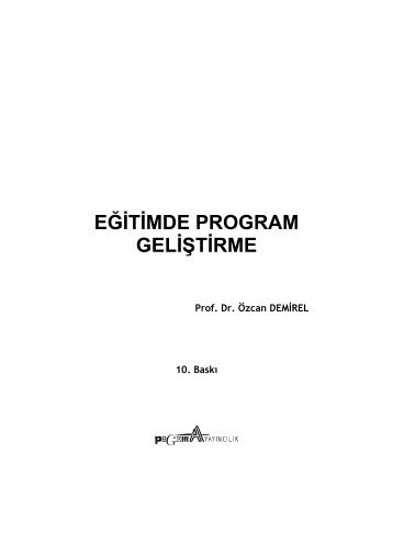 EĞİTİMDE PROGRAM GELİŞTİRME - Pegem A Yayıncılık