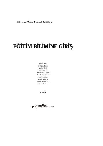 EĞİTİM BİLİMİNE GİRİŞ