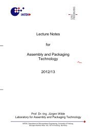 Lecture Notes for Assembly and Packaging Technology 2012/13