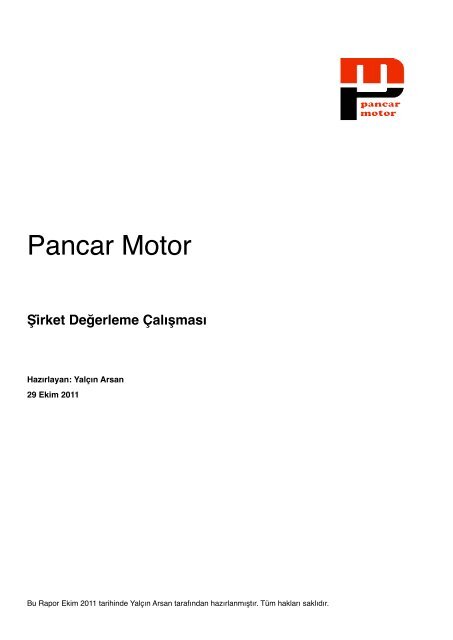 Pancar Motor Sirket Degerleme - Otomotiv Karnesi