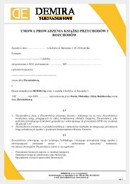 umowa prowadzenia książki przychodów i rozchodów - Demira