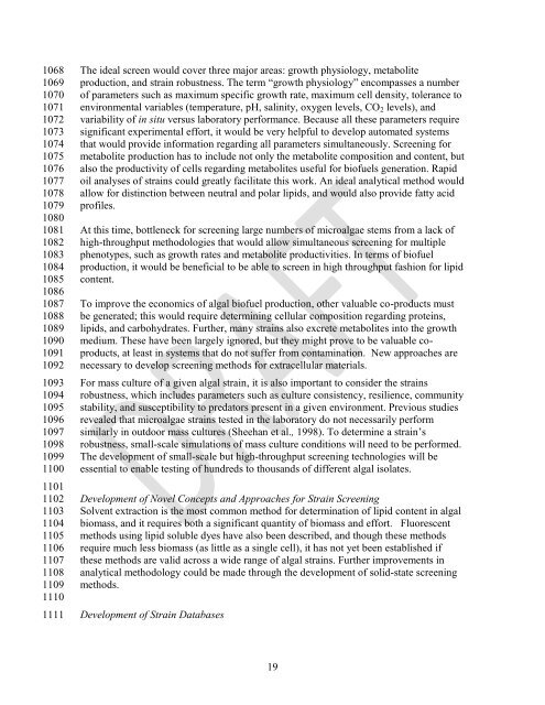 Download the Algal Biofuels Roadmap draft document - Sandia