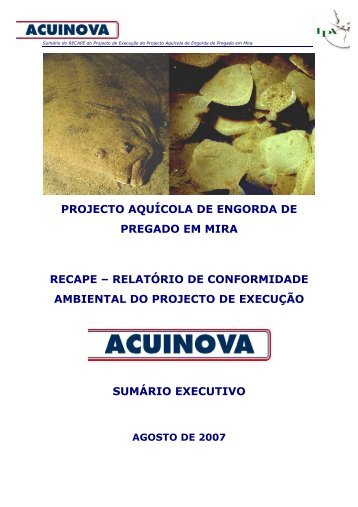 projecto aquícola de engorda de pregado em mira recape