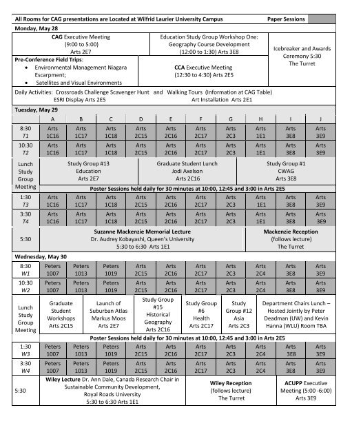 final program - Canadian Association of Geographers