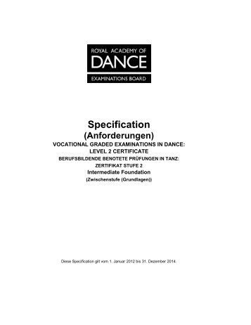 Specification - Royal Academy of Dance