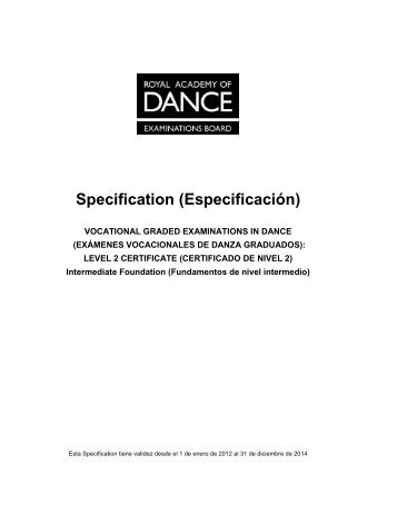 Level 2 Vocational Specification _Intermediate Foundation_ _Spanish