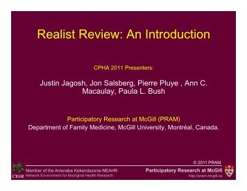 Realist Review: An Introduction - PRAM :: Participatory Research at ...