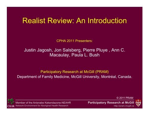 Realist Review: An Introduction - PRAM :: Participatory Research at ...