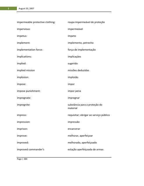 English-Portuguese Dictionary of Military Terminology - US Army ...