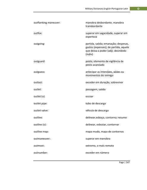 English-Portuguese Dictionary of Military Terminology - US Army ...