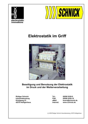 Elektrostatik in der Druck-Industrie - Schnick Industrieberatung bietet