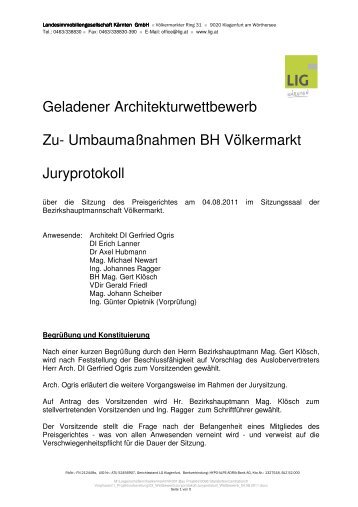 Juryprotokoll (pdf, 74KB) - Architekturwettbewerb.at