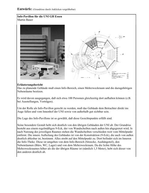 Info-Pavillon für die UNI GH Essen Martin Bauer ... - bei DuEPublico