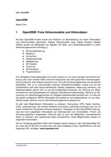 OpenDEM Info